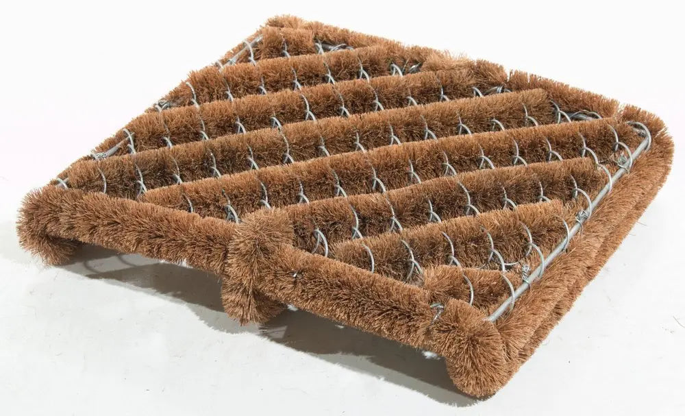 12" X 14" Brown Coir Geometric Outdoor Boot Scraper - NOBLE HOME INTERIORS