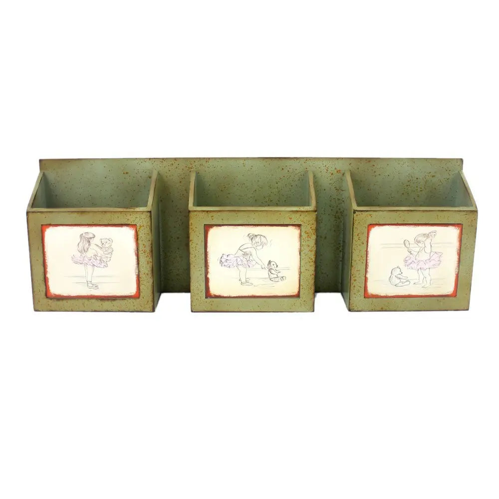 12" X 36" Green Wood Wall Decor - NOBLE HOME INTERIORS