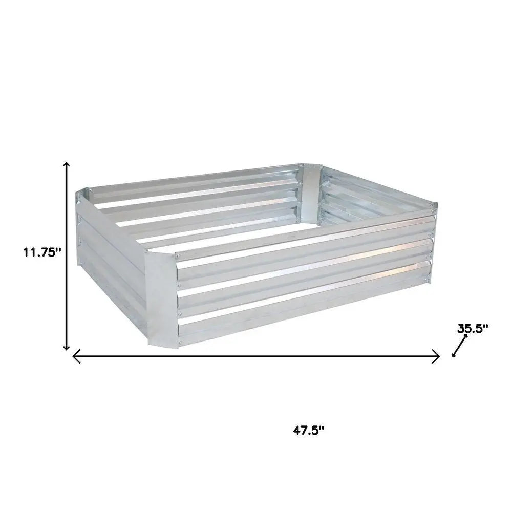 12" X 48" Silver Steel Rectangular Raised Garden Bed - NOBLE HOME INTERIORS
