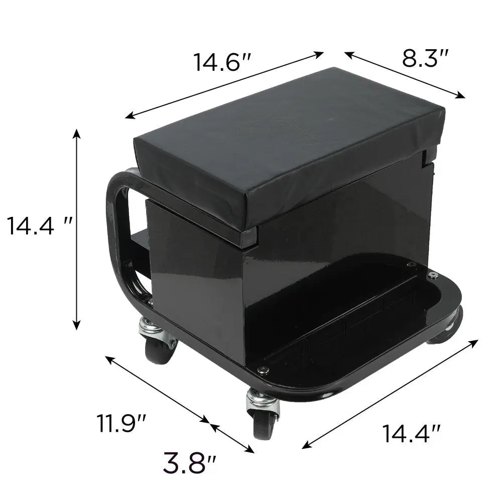 13" Black Multi - Tier Steel Rolling Cabinet With Lid - NOBLE HOME INTERIORS