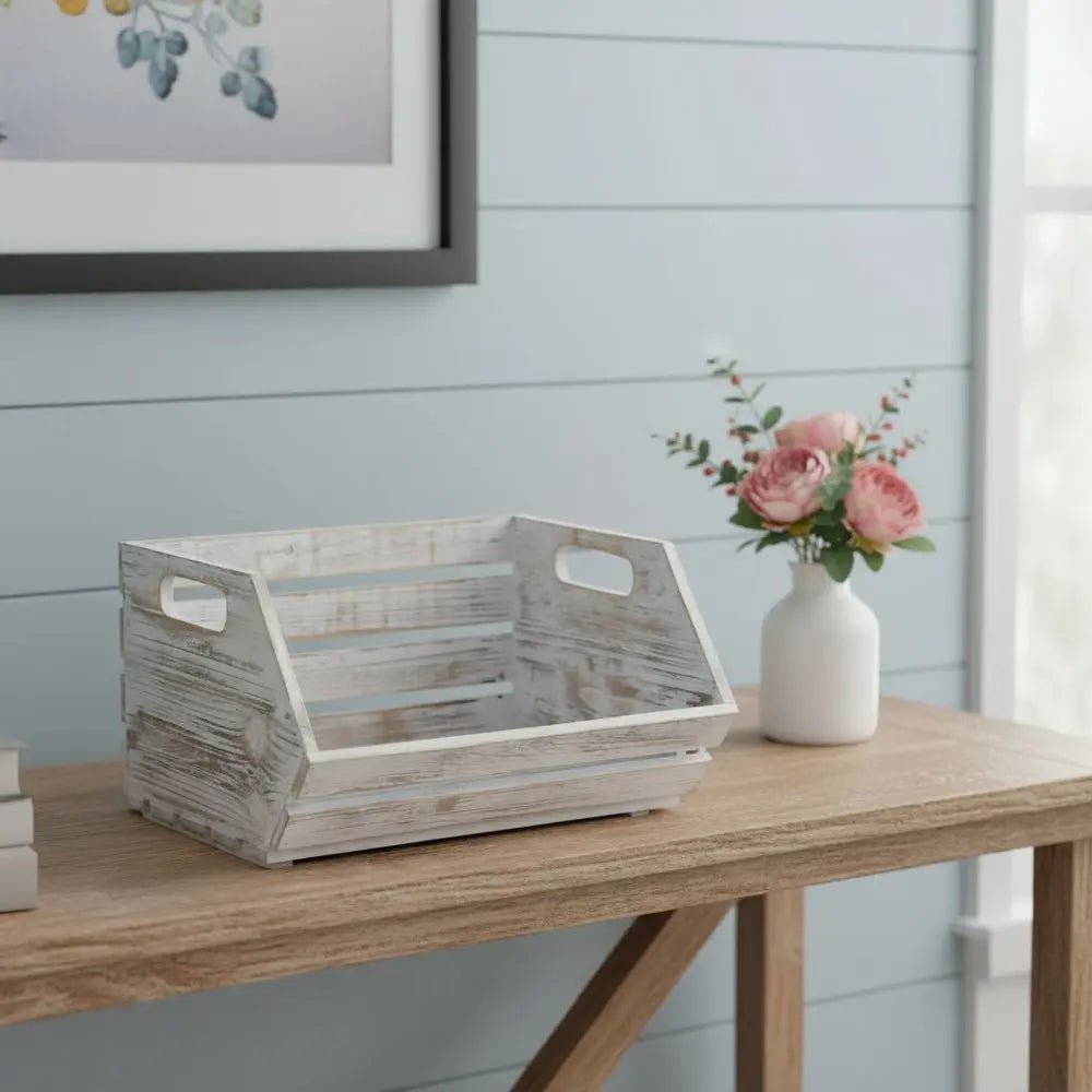 13" Gray Solid Wood Desk Organizer HomeRoots