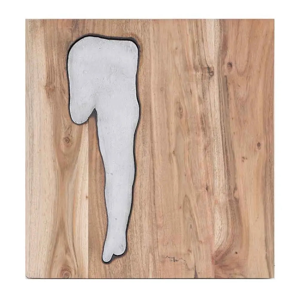 13" X 13" X 1" Silver Natural Wood And Metal Wall Tile - NOBLE HOME INTERIORS