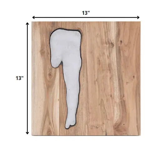 13" X 13" X 1" Silver Natural Wood And Metal Wall Tile - NOBLE HOME INTERIORS