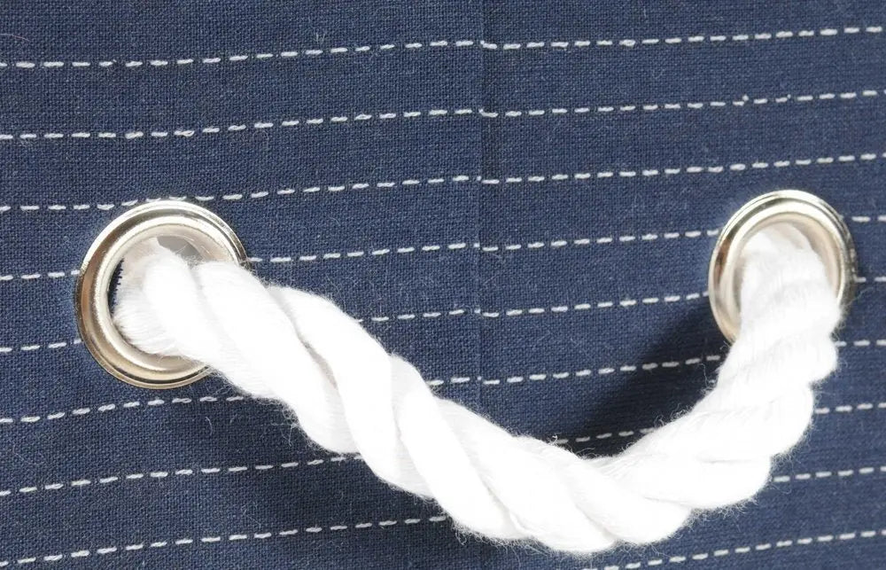 13.5" X 17" X 22.5" Blue Fabric Basket With Bow Decoration Set Of 5 - NOBLE HOME INTERIORS