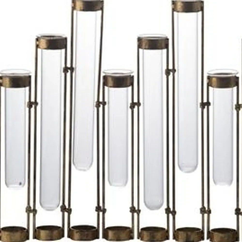 14" Bronze Tulip Enameled Cast Iron Table Vase - NOBLE HOME INTERIORS