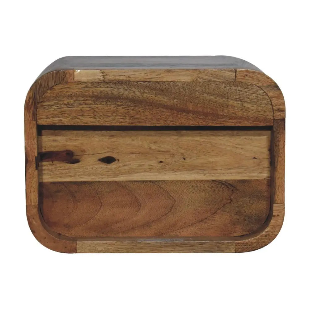 14" Brown Solid Wood One Drawer Floating Nightstand - NOBLE HOME INTERIORS