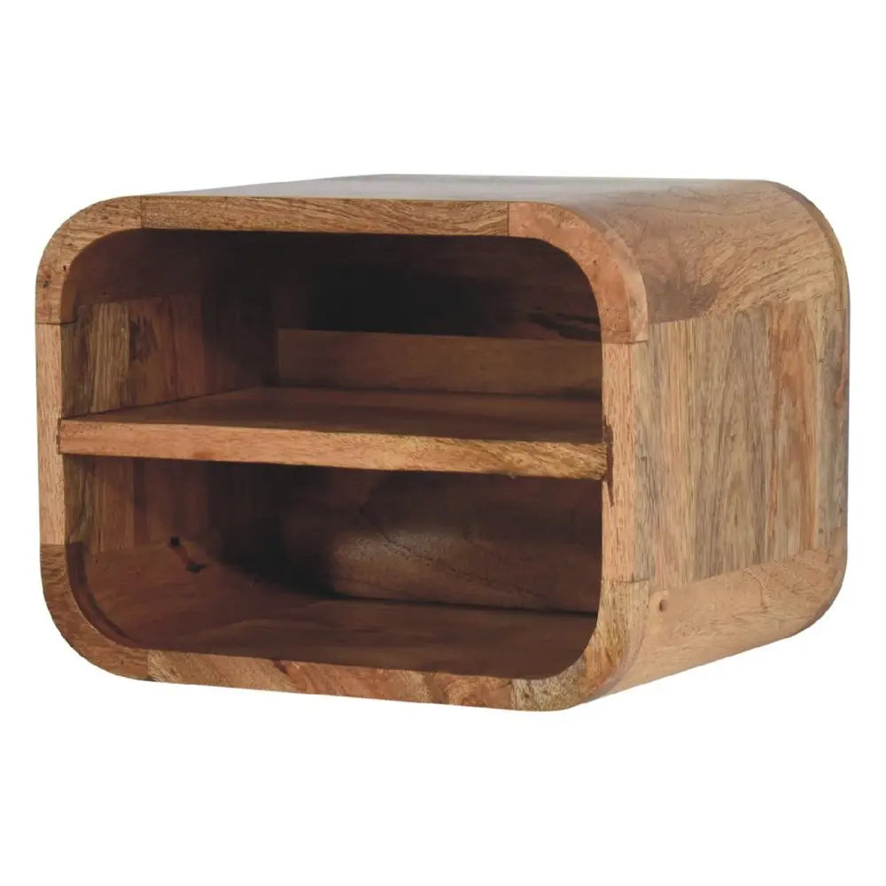 14" Brown Solid Wood One Drawer Floating Nightstand - NOBLE HOME INTERIORS