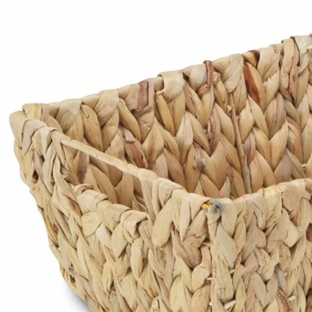 14" Brown Water Hyacinth Basket HomeRoots