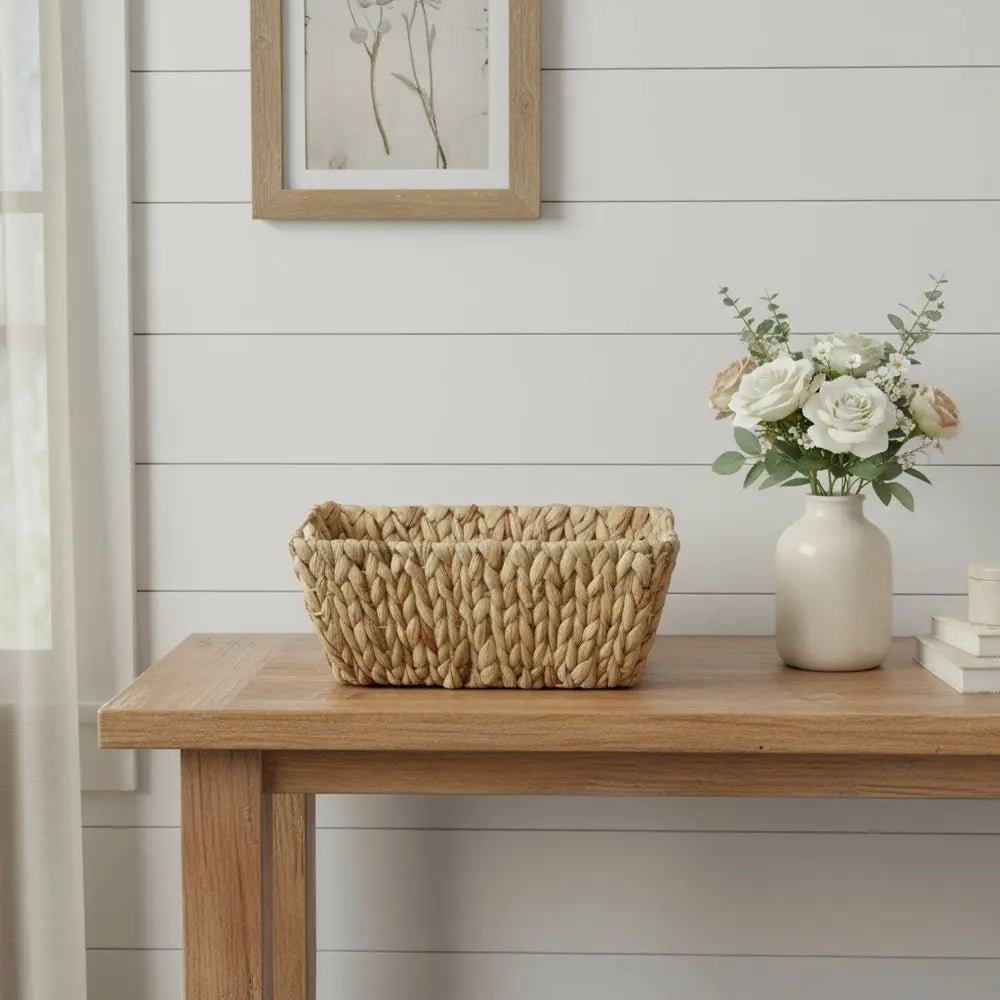 14" Brown Water Hyacinth Basket HomeRoots