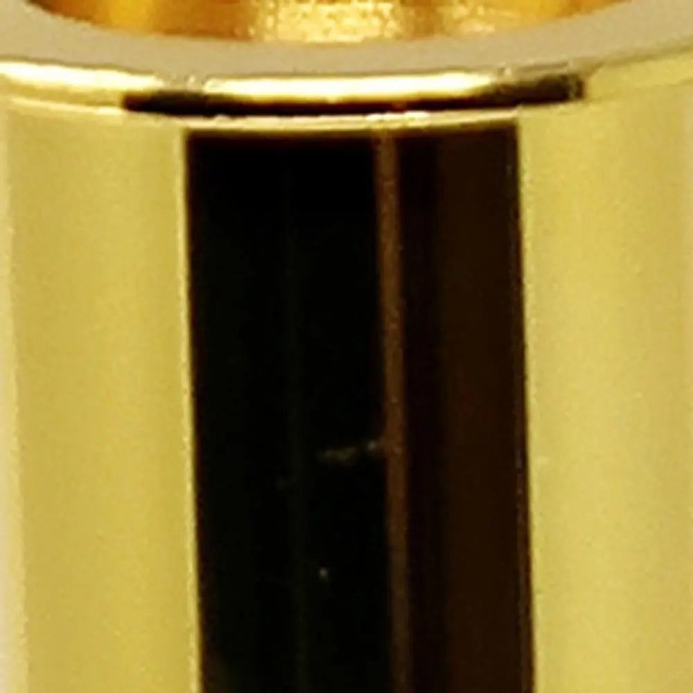 14" Clear And Gold Geo Stacks Crystal Tabletop Taper Candlestick - NOBLE HOME INTERIORS