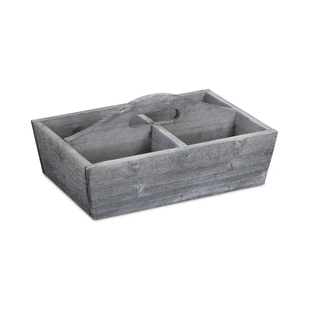 14" Gray Solid Wood Box HomeRoots