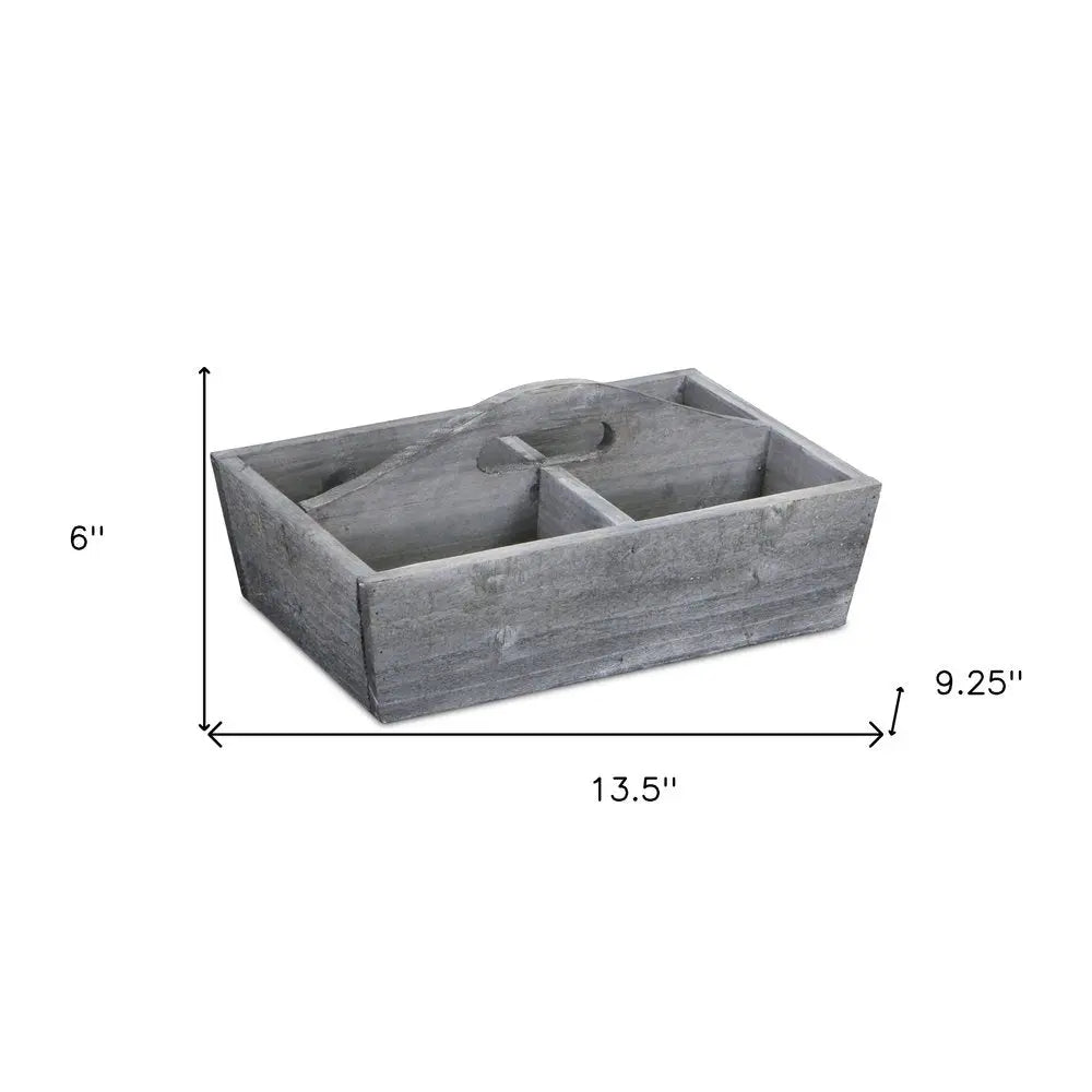 14" Gray Solid Wood Box HomeRoots