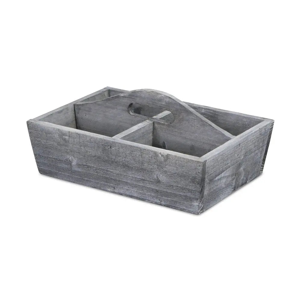14" Gray Solid Wood Box HomeRoots