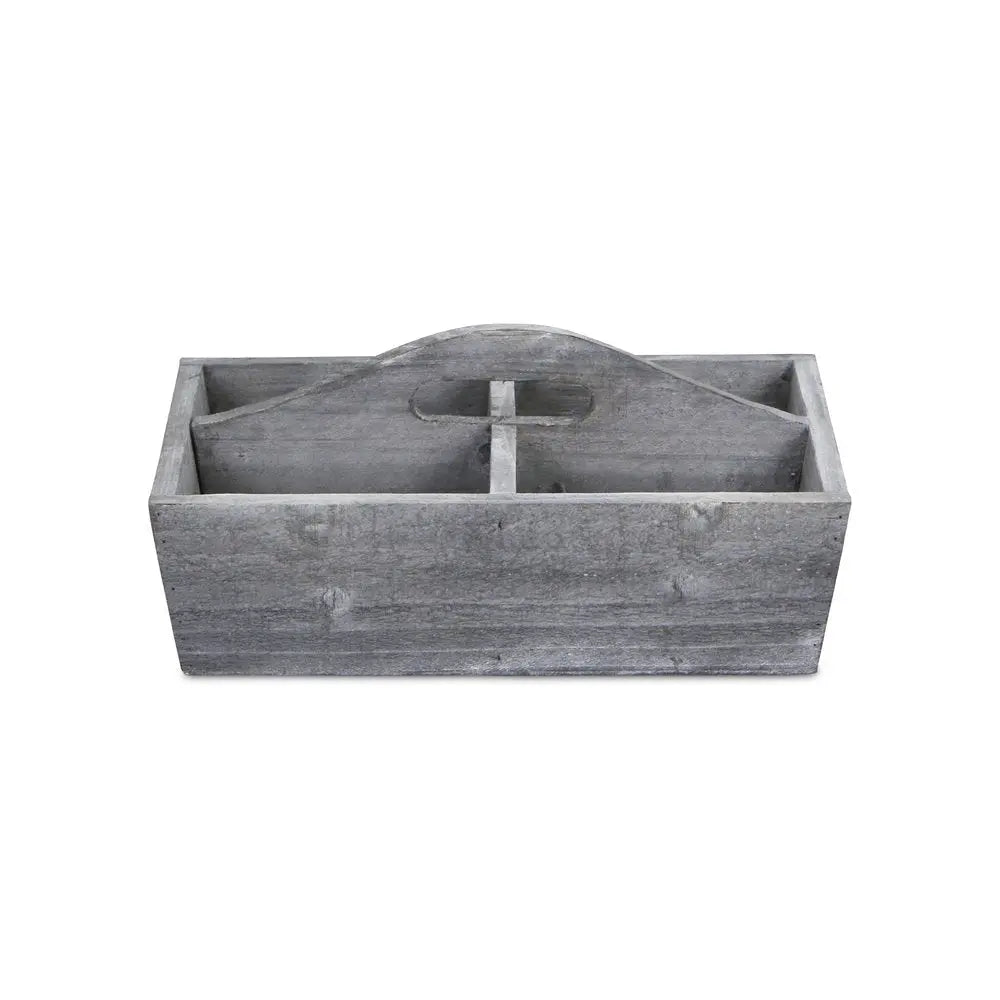 14" Gray Solid Wood Box HomeRoots