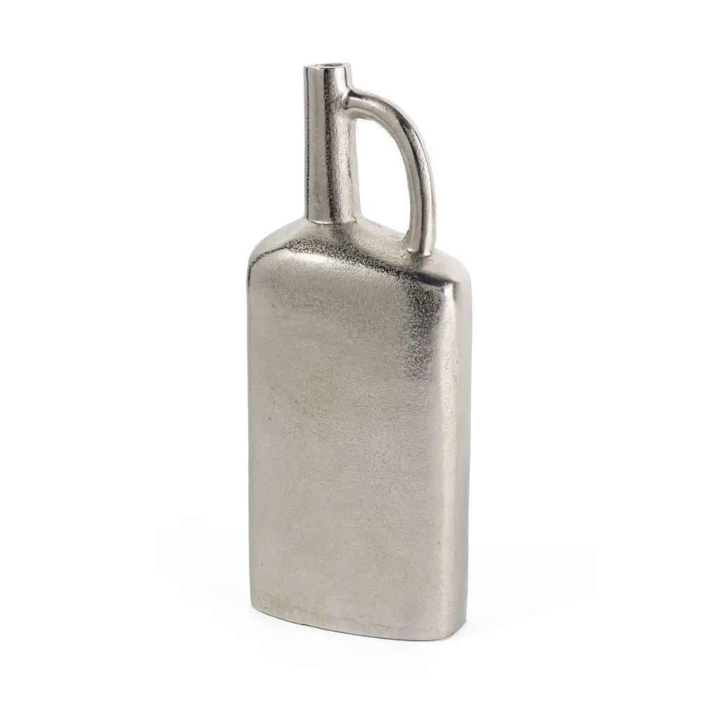 14" Silver Aluminum Jug Table Vase - NOBLE HOME INTERIORS