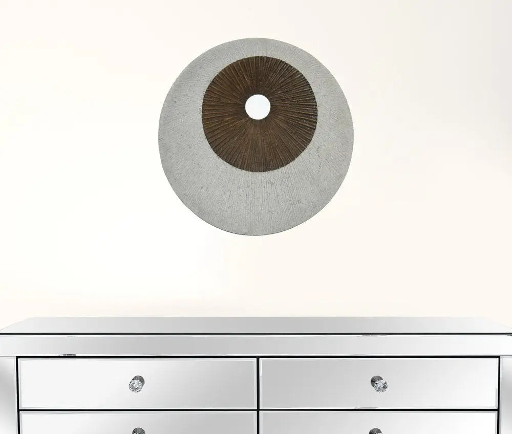 14" X 14" Gray Stone Wall Decor - NOBLE HOME INTERIORS