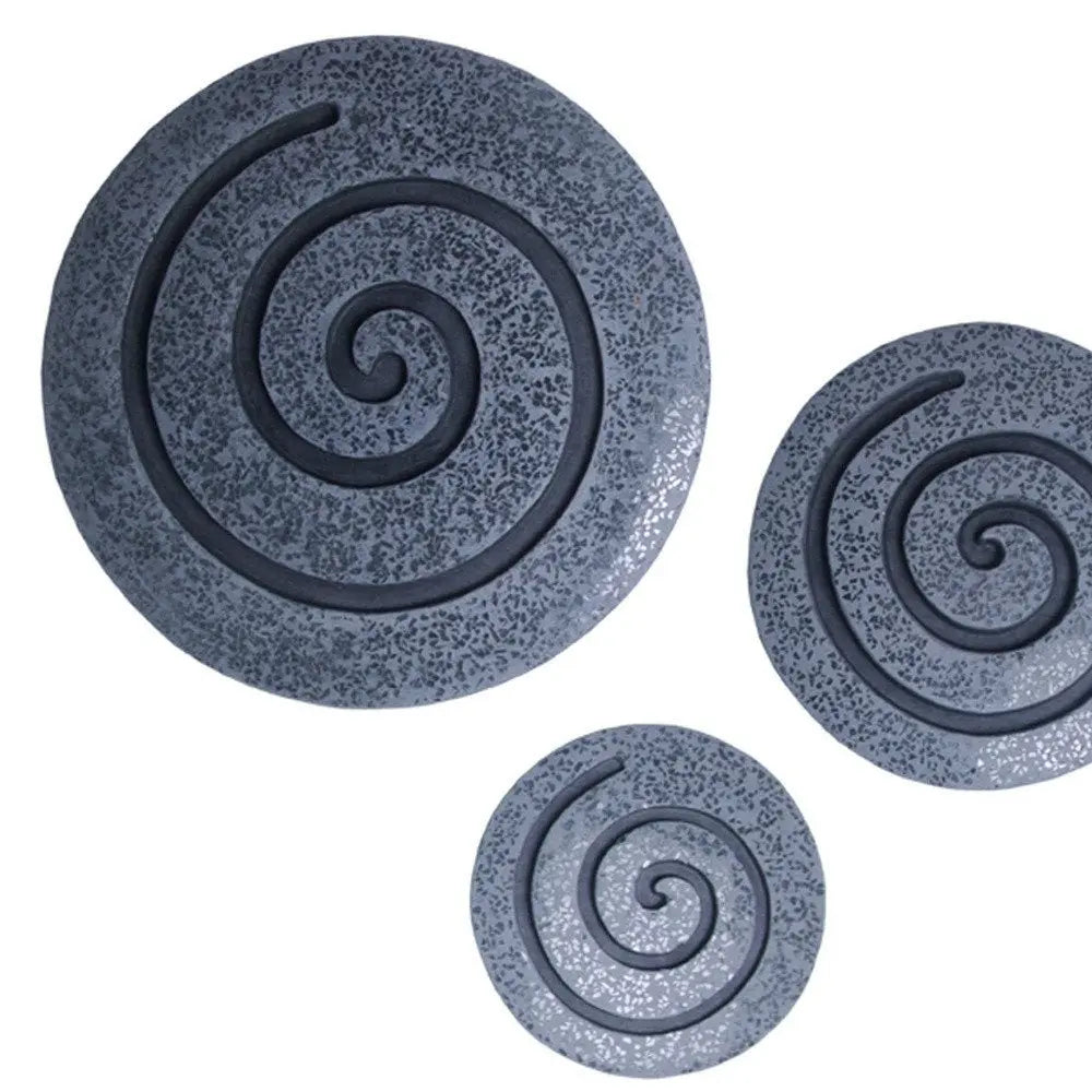 14" X 14" X 2" Gray Round Modern Spiral Wall Art - NOBLE HOME INTERIORS