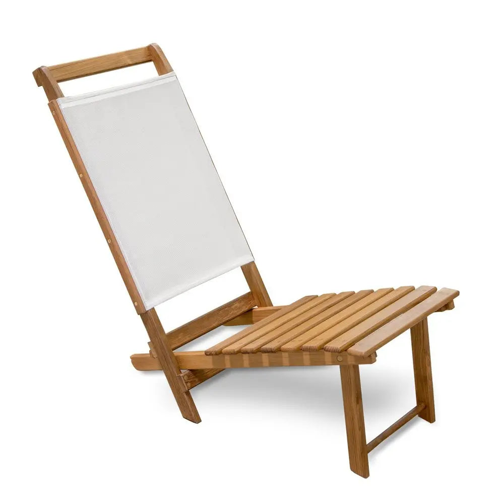 15" Brown and Natural Wood Solid Wood Outdoor Deck Chair - NOBLE HOME INTERIORS