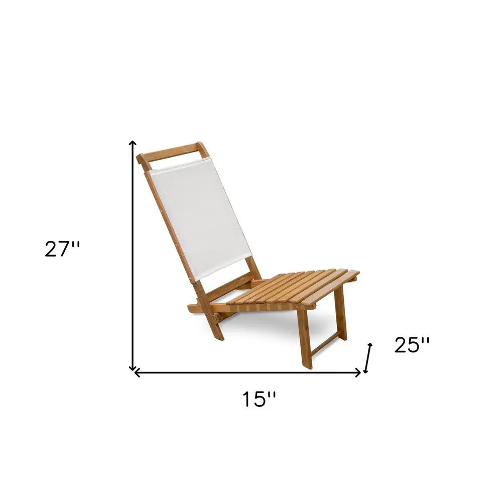 15" Brown and Natural Wood Solid Wood Outdoor Deck Chair - NOBLE HOME INTERIORS