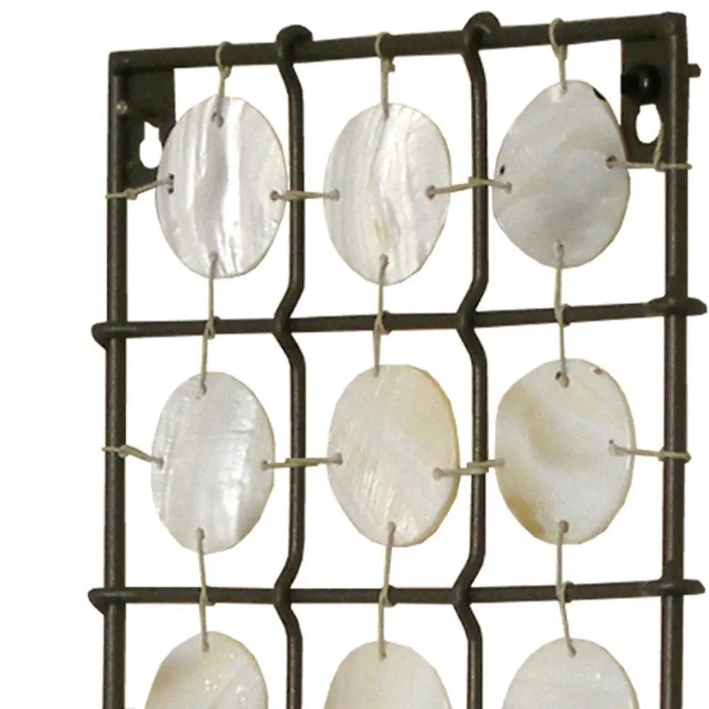 15" Brown And White Geometric Iron Wall Sconce Candle Holder With Candle - NOBLE HOME INTERIORS