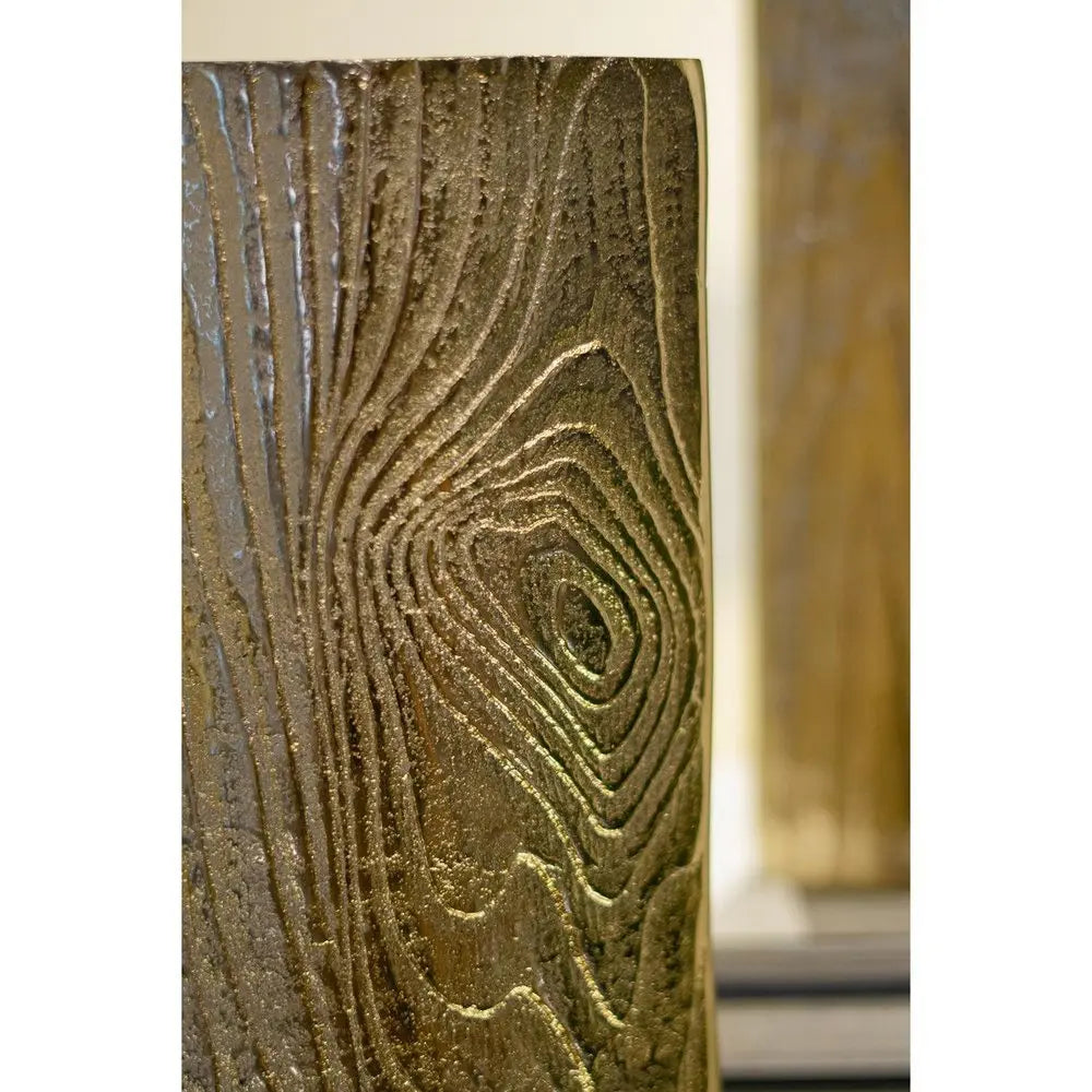 15" Gold Oval Aluminum Table Vase - NOBLE HOME INTERIORS