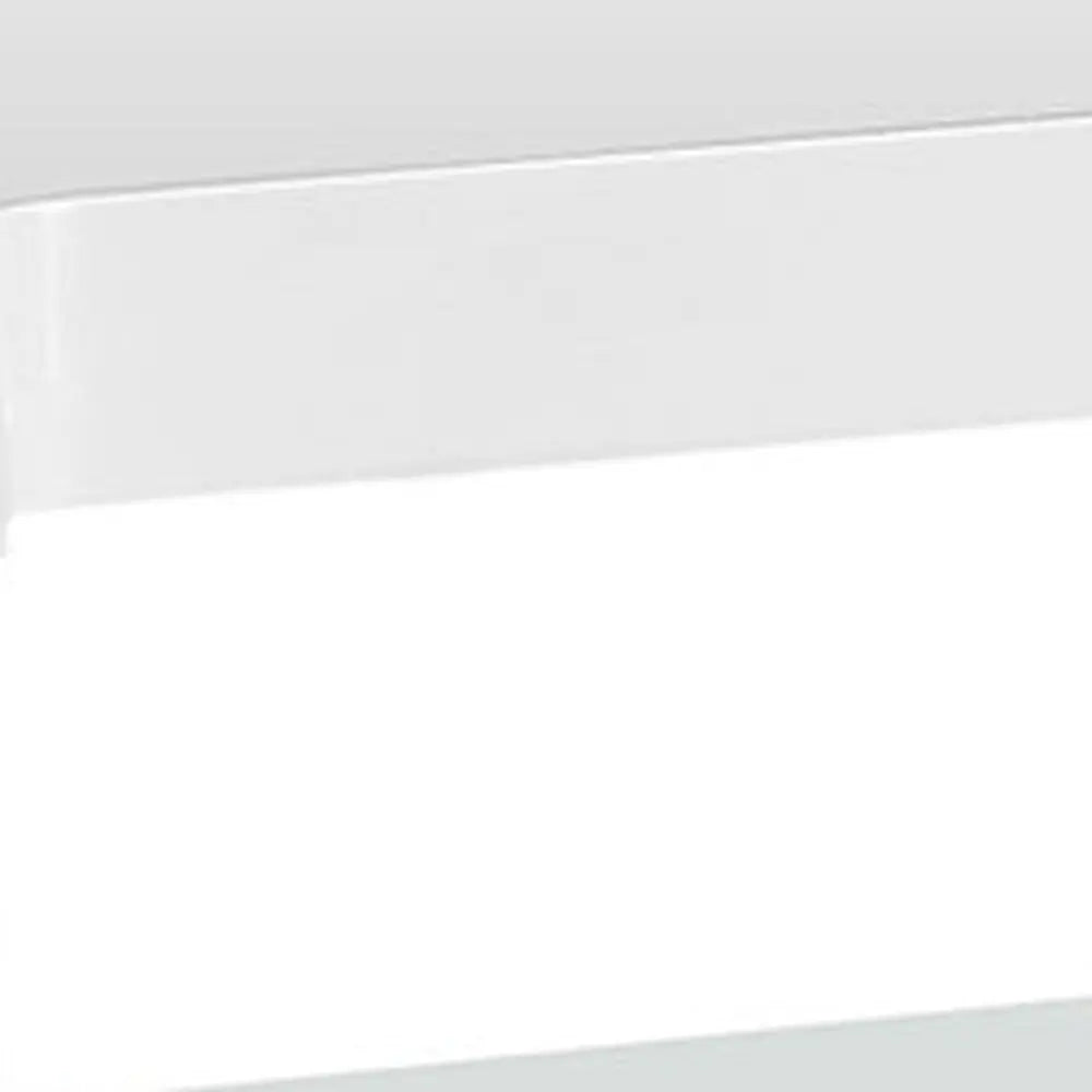 15.75" X 59" X 15.75" White Clear Hollow Core Tempered Glass TV Stand - NOBLE HOME INTERIORS