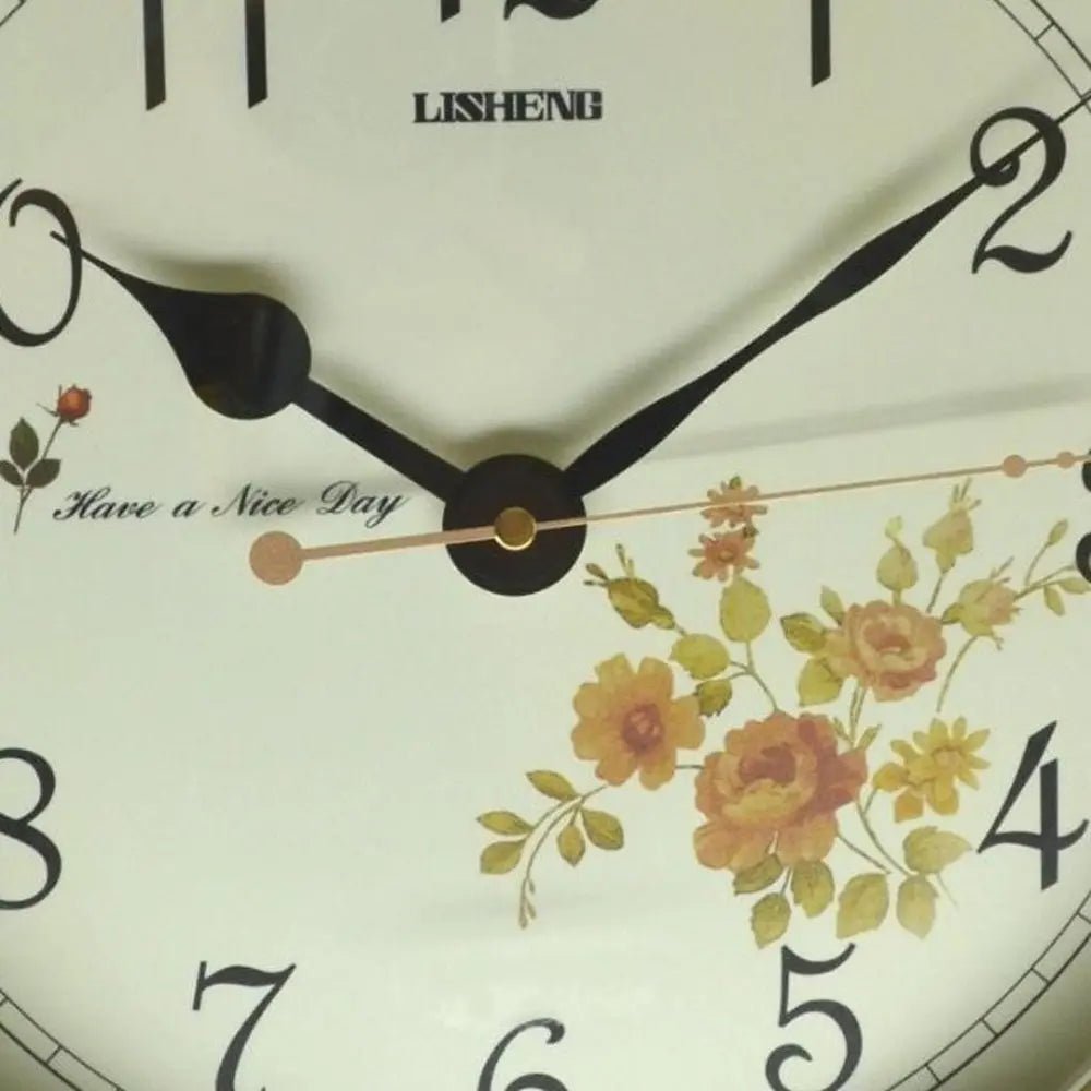 16" Antiqued White And Bronze Resin Silent Pendulum Ornate Oval Wall Clock HomeRoots