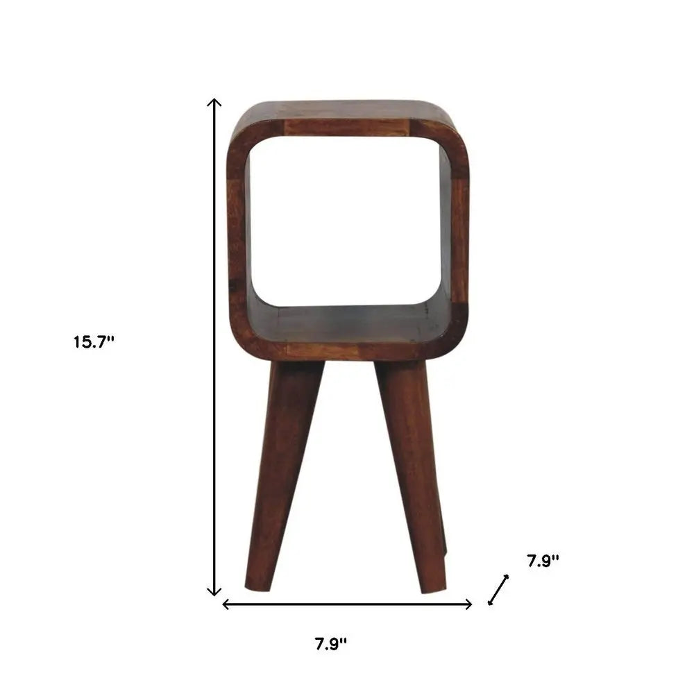 16" Chestnut Solid Wood Square Nightstand - NOBLE HOME INTERIORS
