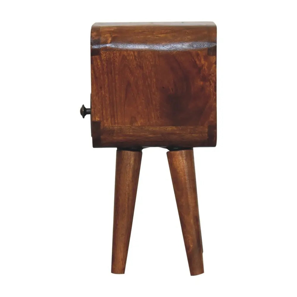 16" Chestnut Solid Wood Square One Drawer Nightstand - NOBLE HOME INTERIORS