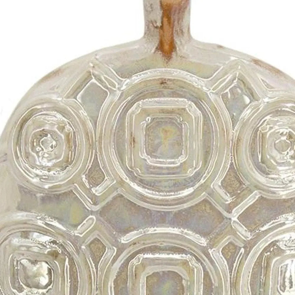 16" Ivory Geometric Bud Ceramic Table Vase - NOBLE HOME INTERIORS