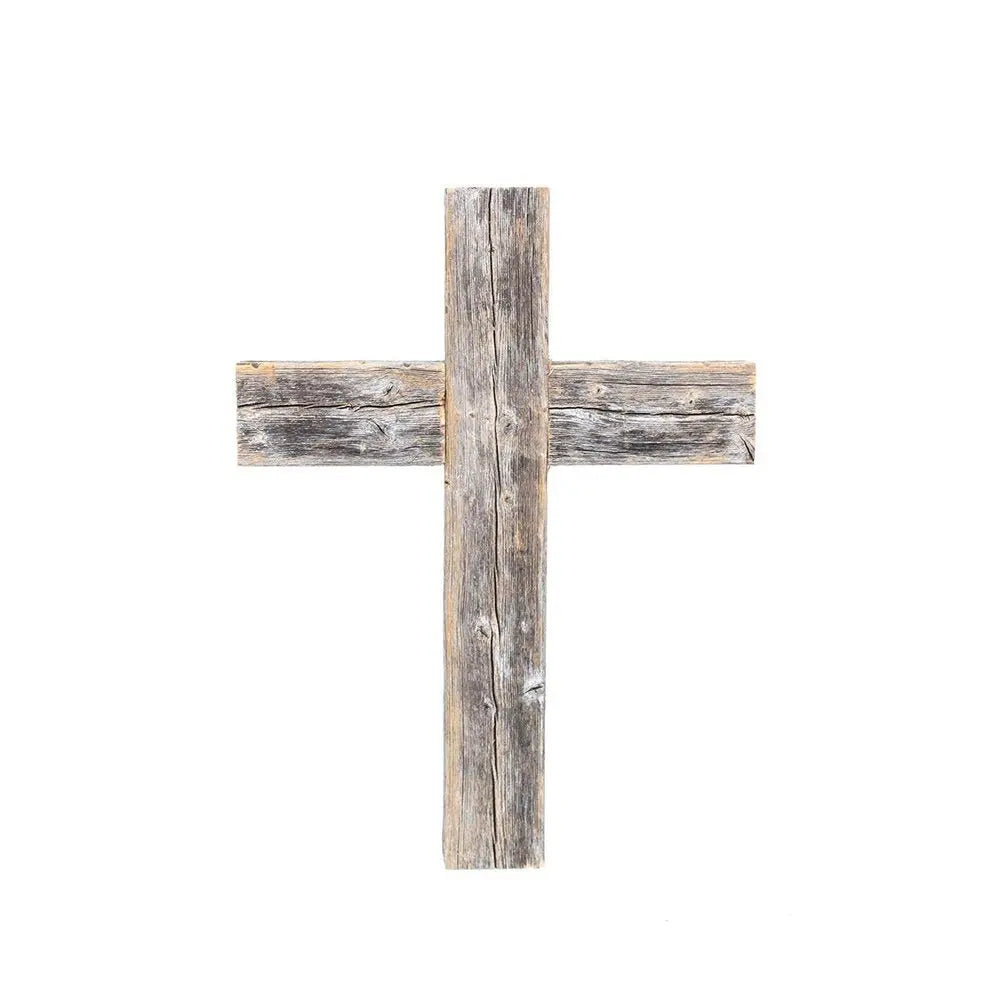 16" X 11" Gray Wood Cross Hanging Dimensional Sculpture - NOBLE HOME INTERIORS