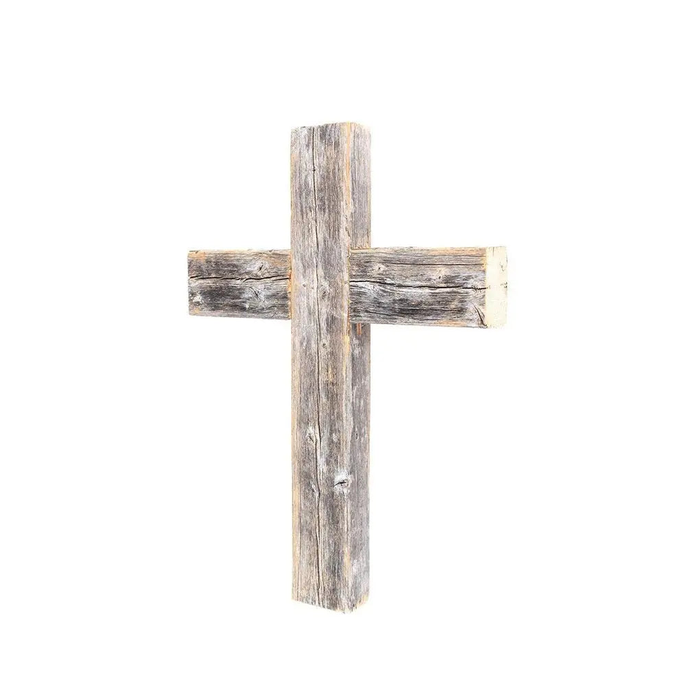 16" X 11" Gray Wood Cross Hanging Dimensional Sculpture - NOBLE HOME INTERIORS