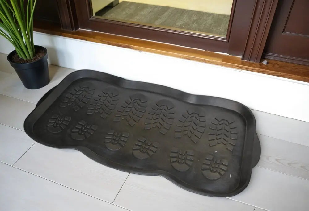 16" X 32" Black Rubber Outdoor Boot Tray - NOBLE HOME INTERIORS