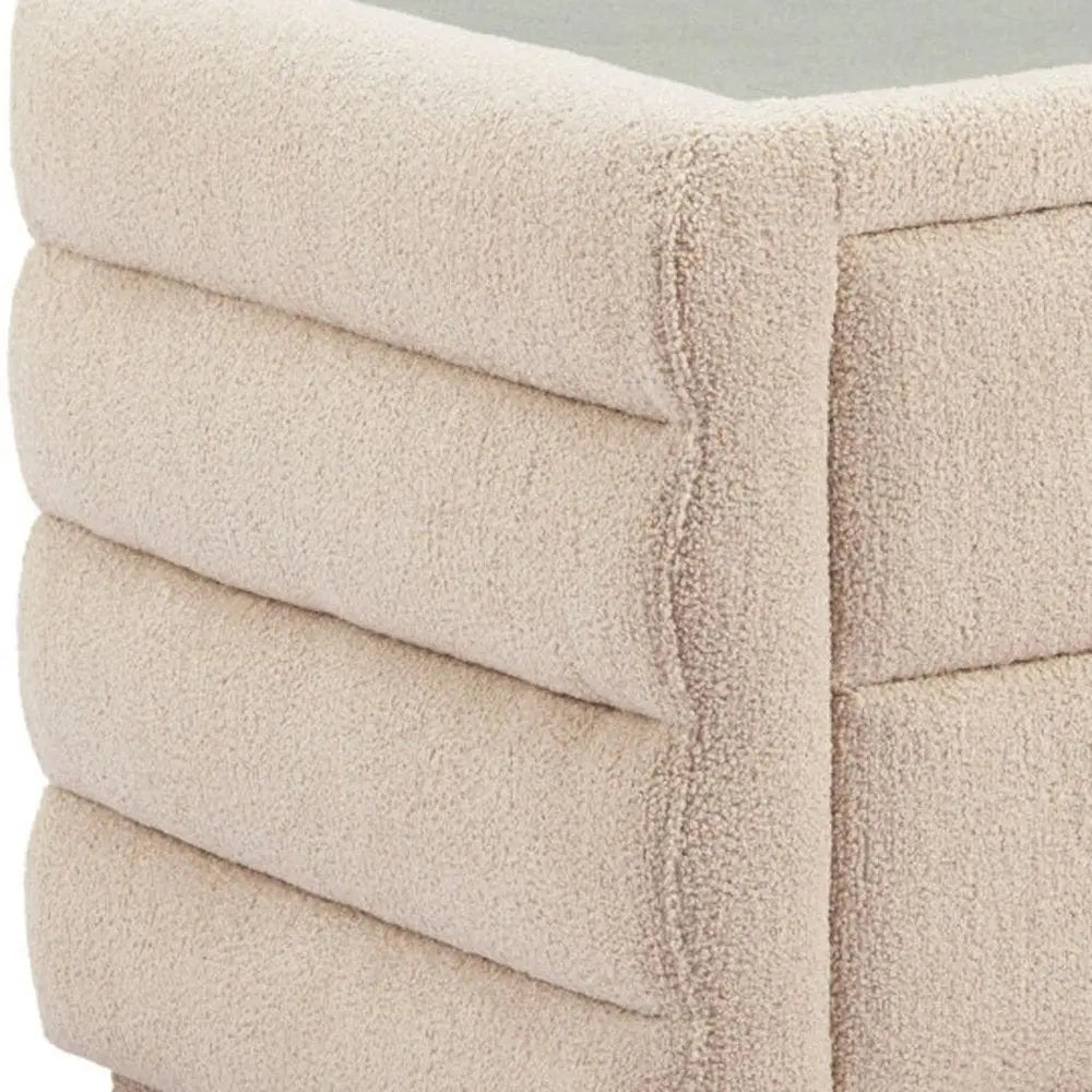 17" Beige Wood Pedestal End Table - NOBLE HOME INTERIORS