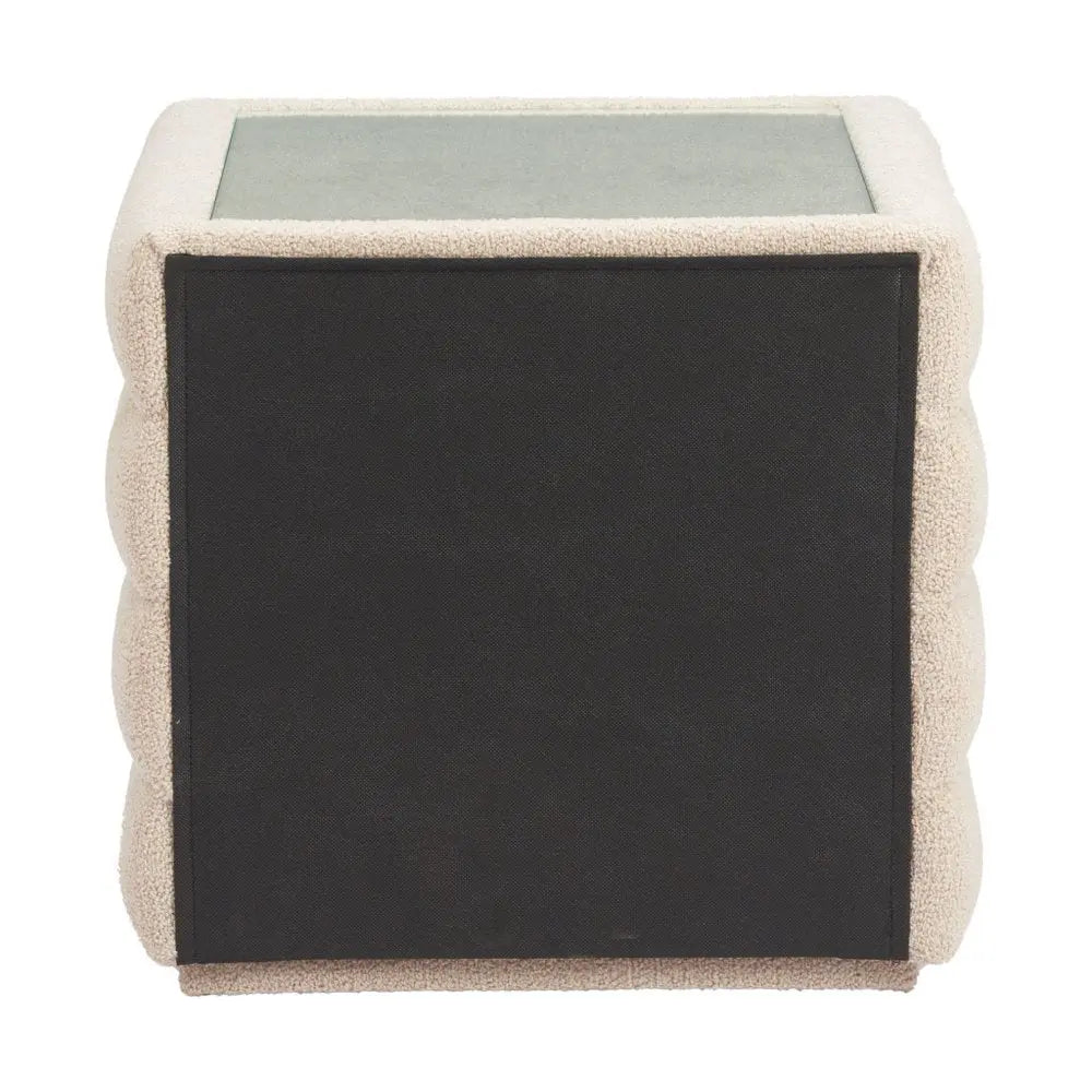 17" Beige Wood Pedestal End Table - NOBLE HOME INTERIORS