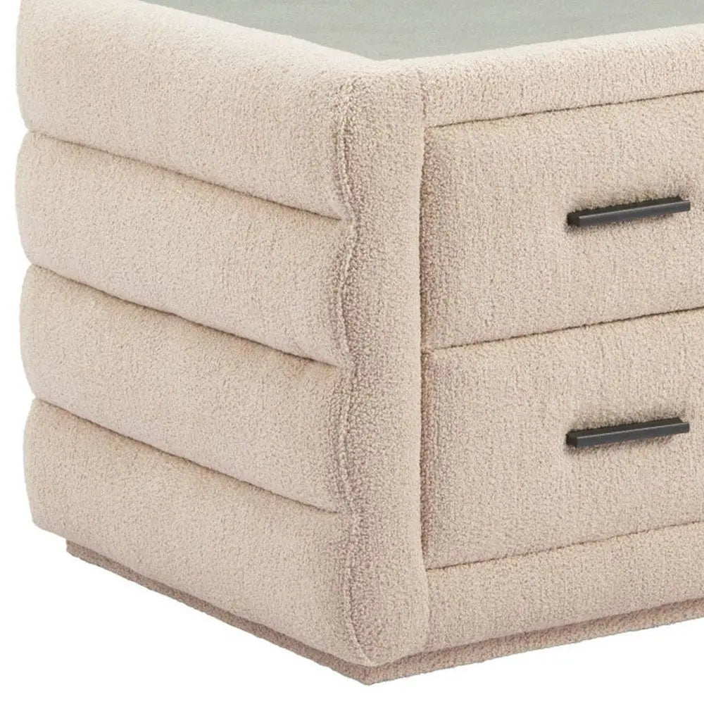 17" Beige Wood Pedestal End Table - NOBLE HOME INTERIORS