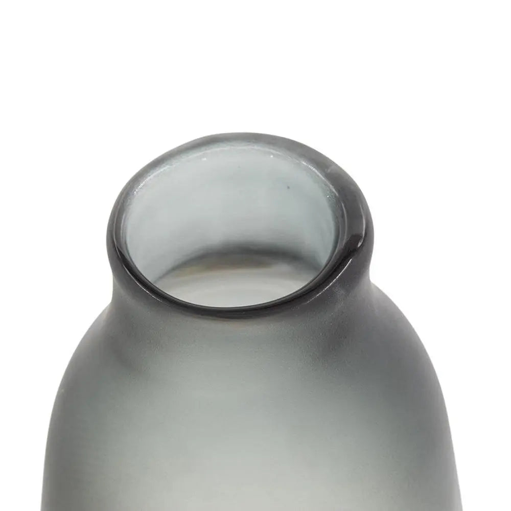 17" Charcoal And Orange Ombre Glass Table Vase - NOBLE HOME INTERIORS