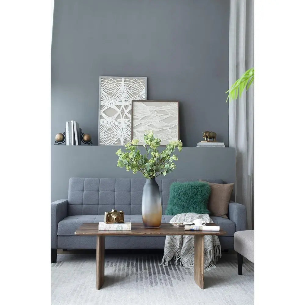 17" Charcoal And Orange Ombre Glass Table Vase - NOBLE HOME INTERIORS