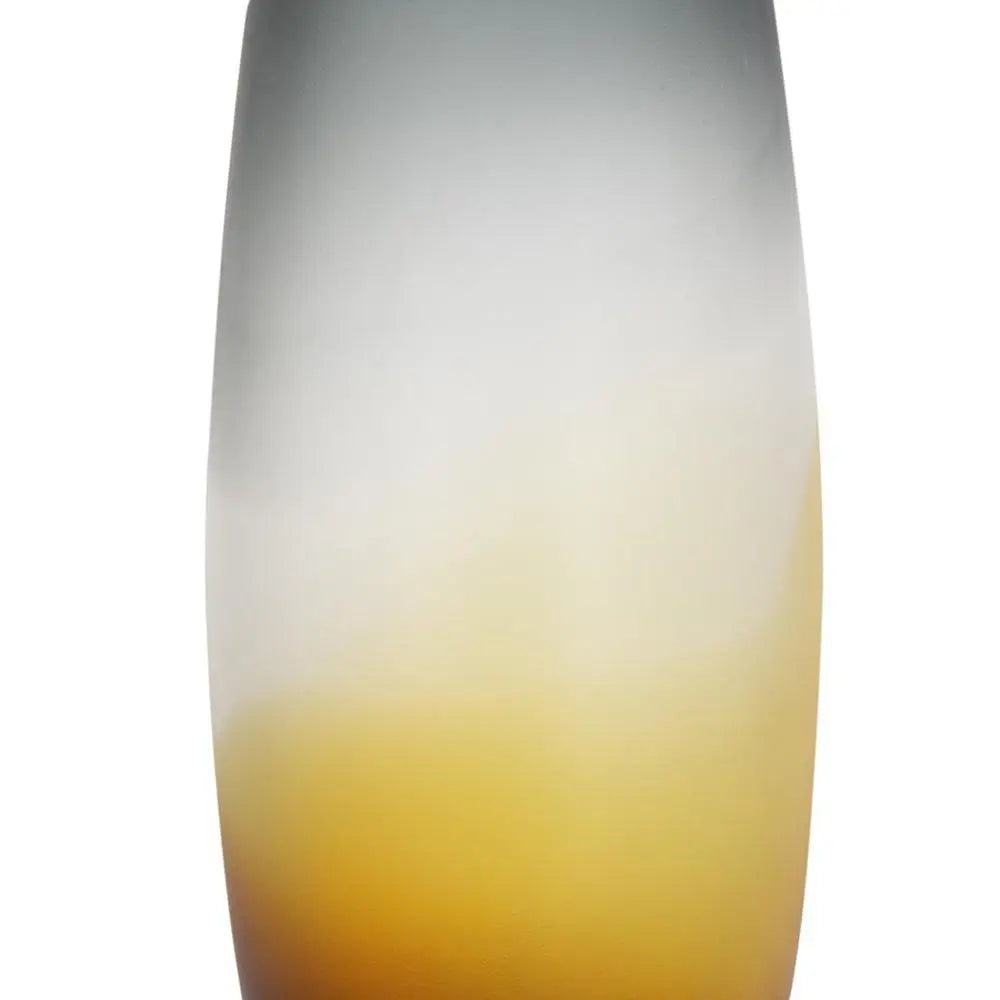 17" Charcoal And Orange Ombre Glass Table Vase - NOBLE HOME INTERIORS