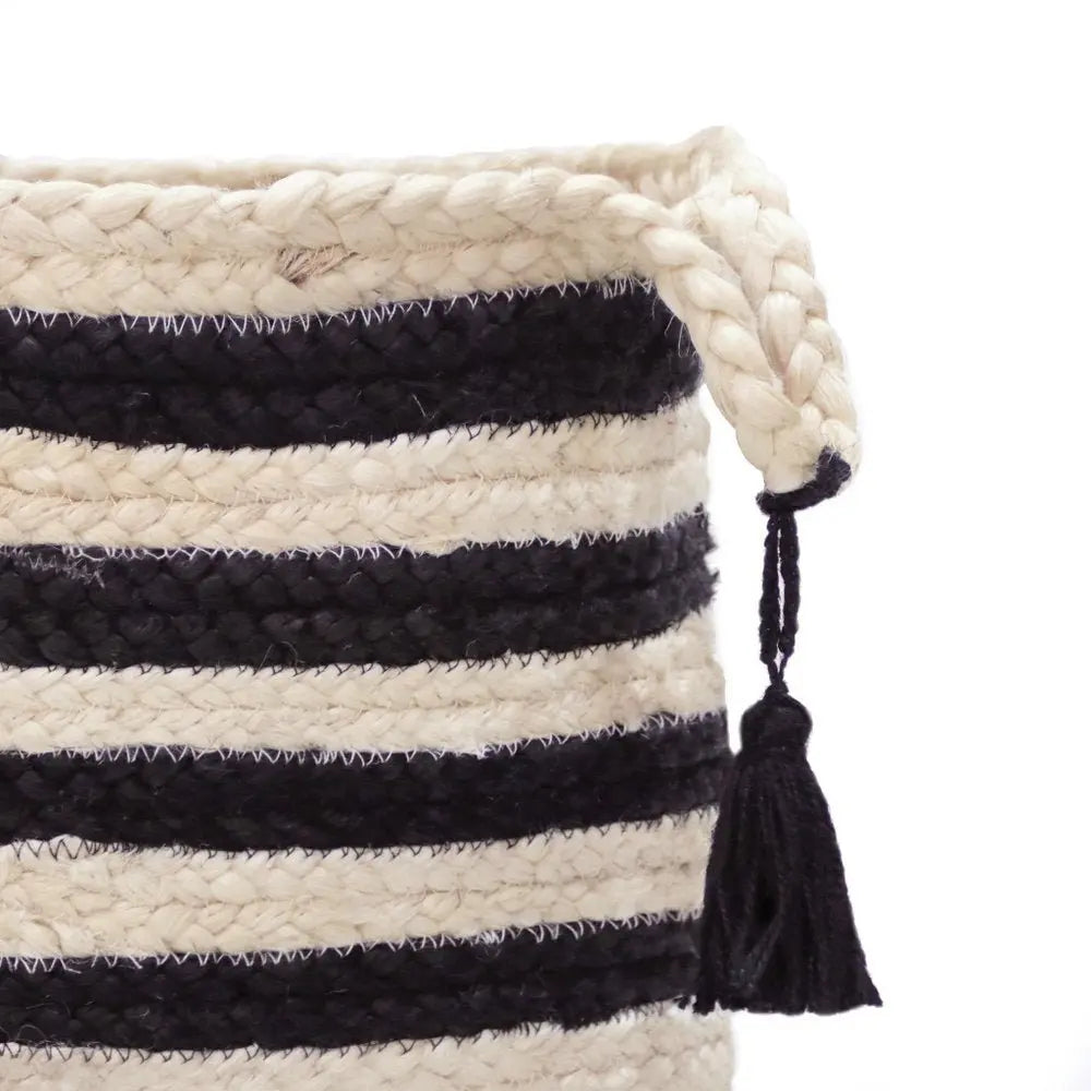 17" Ivory Jute Basket - NOBLE HOME INTERIORS