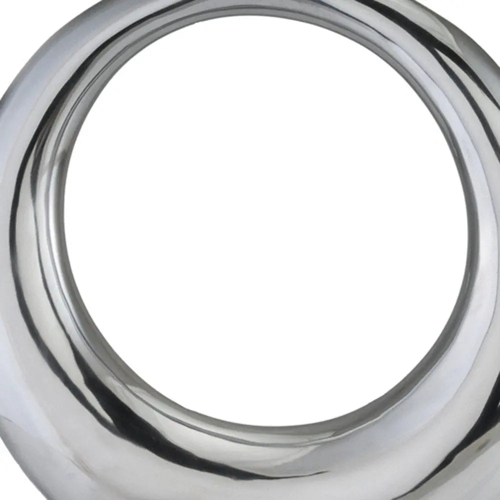 17" Silver Aluminum Ring Hoop Table Vase - NOBLE HOME INTERIORS