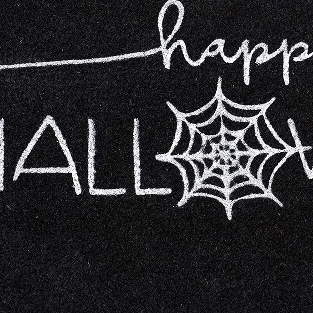 17" X 29" Black And White Halloween Halloween Happy Halloween Outdoor Coir Door Mat - NOVA HOME FURNITURE