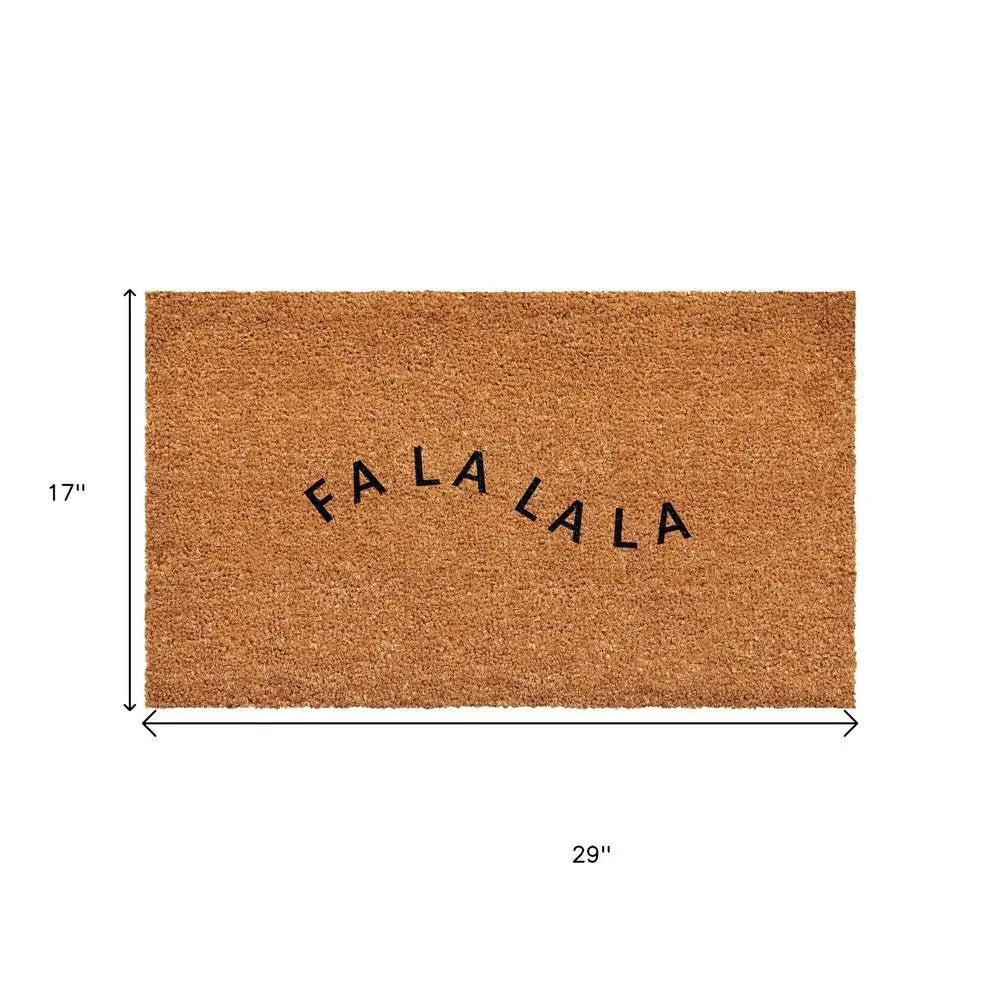 17" X 29" Brown And Black Christmas Outdoor Coir Door Mat - NOBLE HOME INTERIORS