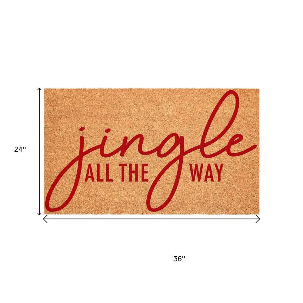 17" X 29" Brown And Black Christmas Outdoor Coir Door Mat - NOVA HOME FURNITURE