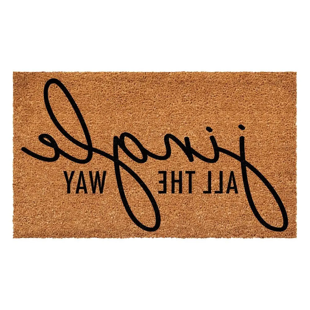 17" X 29" Brown And Black Christmas Outdoor Coir Door Mat - NOVA HOME FURNITURE