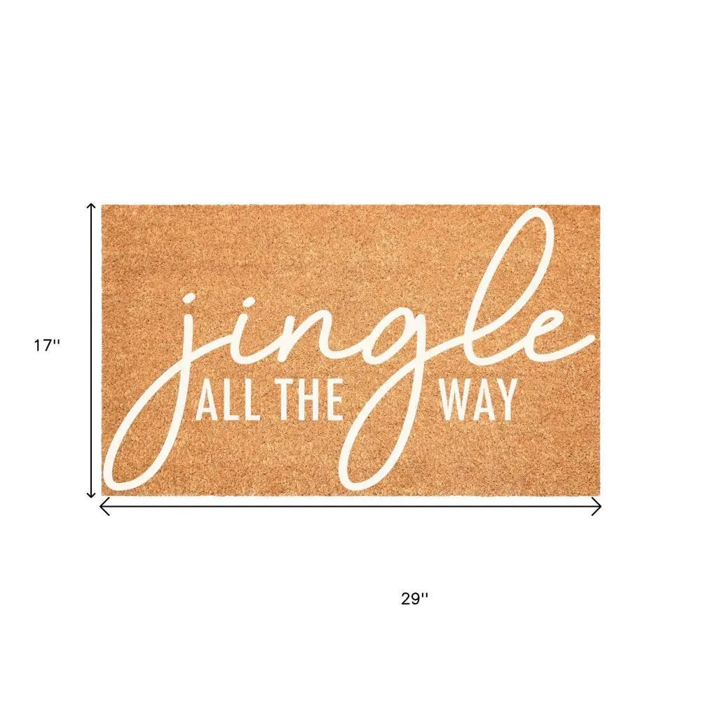 17" X 29" Brown And Black Christmas Outdoor Coir Door Mat - NOBLE HOME INTERIORS