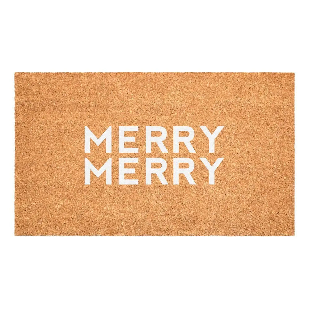 17" X 29" Brown And Black Christmas Outdoor Coir Door Mat - NOVA HOME FURNITURE