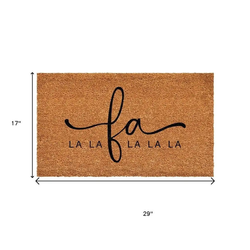 17" X 29" Brown And Black Christmas Outdoor Coir Door Mat - NOVA HOME FURNITURE