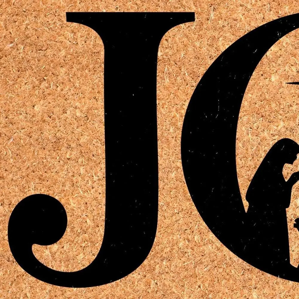 17" X 29" Brown And Black Christmas Outdoor Coir Door Mat - NOVA HOME FURNITURE