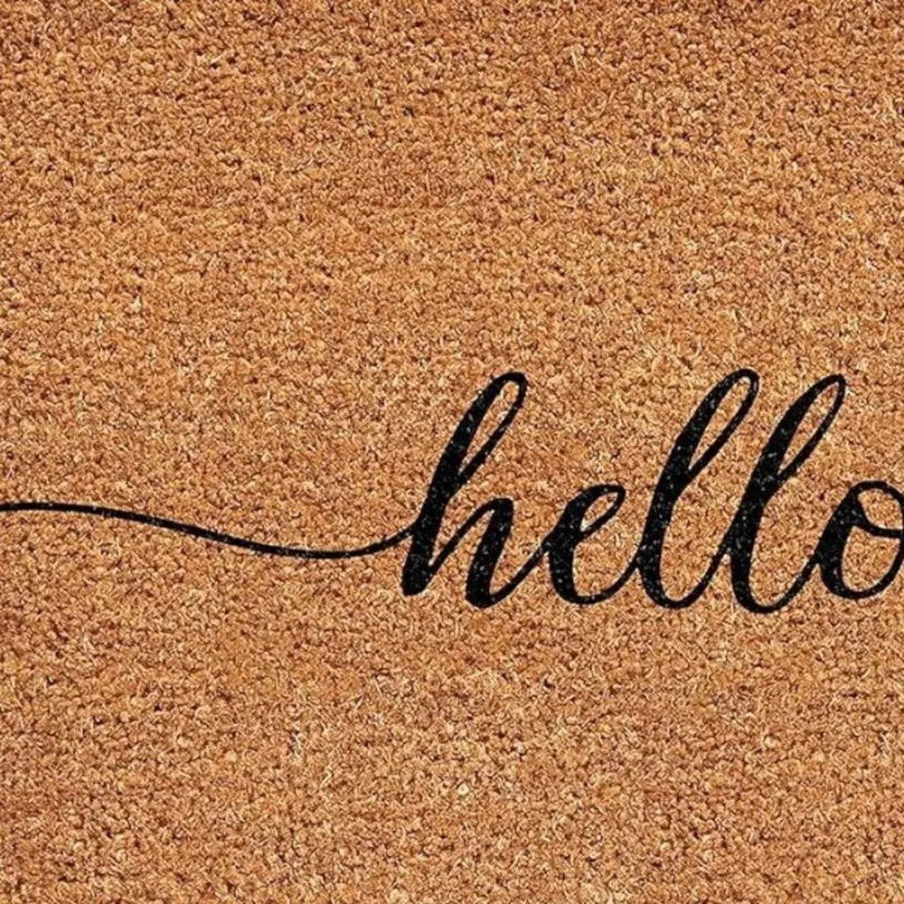 17" X 29" Brown And Natural Fall Hello Fall Outdoor Coir Door Mat - NOBLE HOME INTERIORS